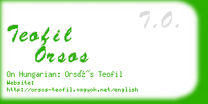 teofil orsos business card